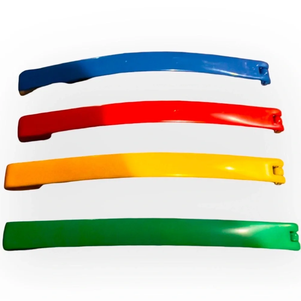 1970’s‎ Vintage Extra Long French Yellow Metal Bar Barrette, 3.5”, French Hair